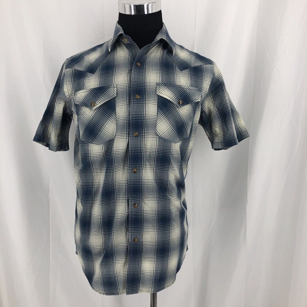 Pendleton Frontier Plaid Short Sleeved Western Shirt Pearl Snaps Size Small